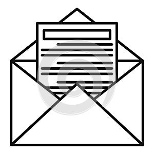 Tax mail icon, outline style