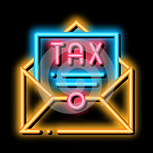 Tax Mail Order neon glow icon illustration