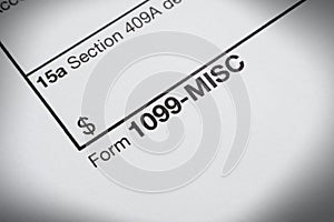 Tax 1099 Misc form photo