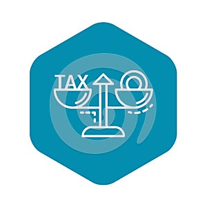 Tax money balance icon, outline style