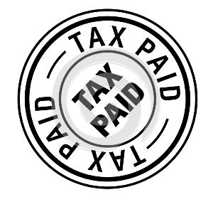 Tax paid stamp on white