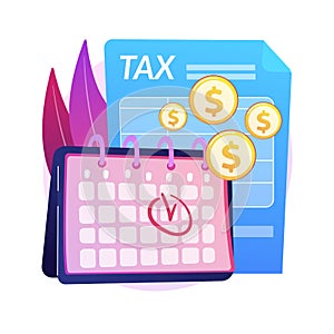 Tax payment deadline abstract concept vector illustration.