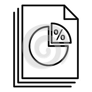 Tax pie chart icon, outline style