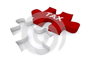 Tax red puzzle piece