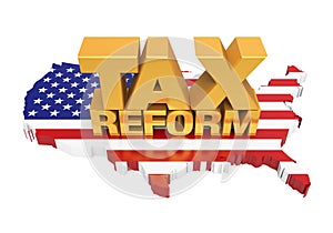 Tax Reform with United States Map Isolated