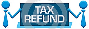 Tax Refund Banner Symbols Left Right Blue