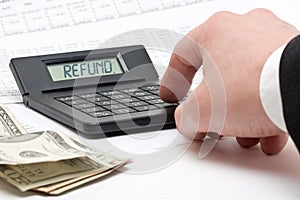 Tax refund calculation photo