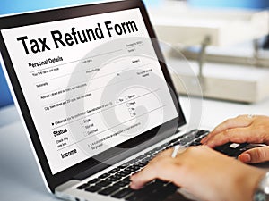 Tax Refund Form Document Graphic Concept