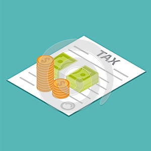 Tax refund icon. Vector illustration