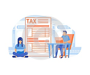 Tax refund. Online Refund. Tax payment. Filing tax form