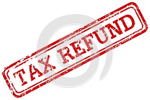 Tax refund red rubber stamp