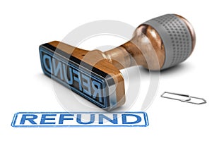 Tax Refund, Rubber Stamp Over White Background