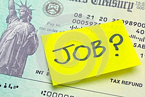 Tax Return Check With Job Sticky Note