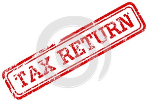 Tax return red rubber stamp