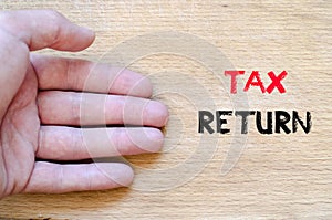 Tax return text concept