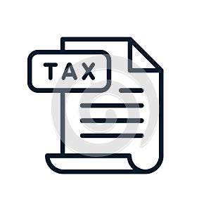 Tax return vector outline icon