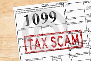 Tax scam with 1099 tax form us individual income tax