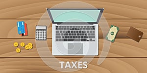 Tax taxes manage budget and document use money calculator