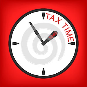 Tax Time concept on clock with sign