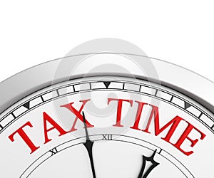 Tax time deadline on a clock