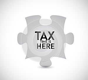 Tax time is here puzzle piece icon illustration