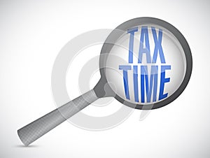 tax time magnify glass sign illustration