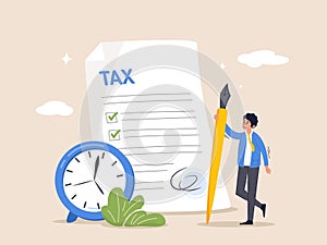 Tax time reminder concept. Income tax planning, government payment date or financial refund, schedule or revenue