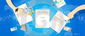 Tax treaty between country international agreement deals