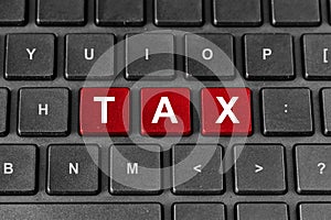Tax word on keyboard