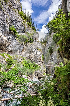 Taxenbach Kitzlochklamm, a deep gorge with beautiful nature scenery near Zell am See, Salzburgerland, Austria