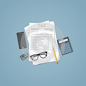Taxes calculation illustration