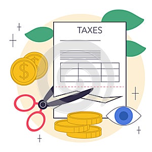 Taxes deduction. Financial efficiency, budgeting and economy idea.