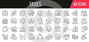 Taxes line icons collection. Set of simple icons. Vector illustration