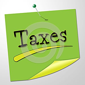Taxes Note Shows Correspondence Levy And Correspond