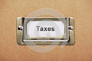 Taxes Storage Drawer Label