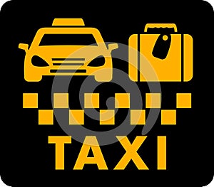 Taxi blazon on black icon