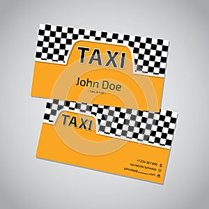 Taxi business card with cab symbol