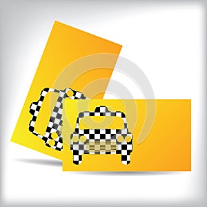 Taxi business card design with cutout car shape