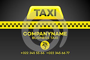 Taxi business card or flyer. Vector illustration