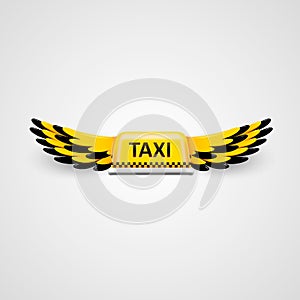 Taxi business logo. flying taxi concept.