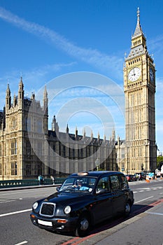 Taxi cab near of Big Ben