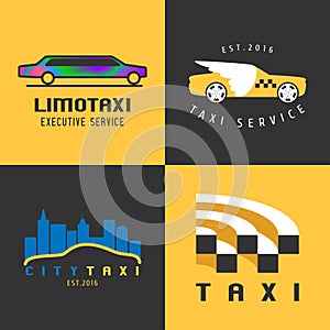 Taxi, cab set of vector logo, icon