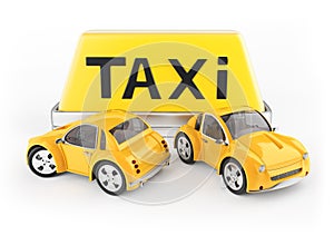 Taxi cabs and roof sign photo