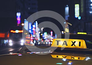 Taxi Cap sign Taxi stand service Nightlife in city