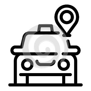 Taxi car gps location icon, outline style