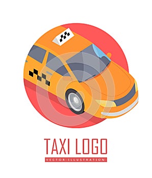 Taxi Car Vector Icon in Isometric Projection