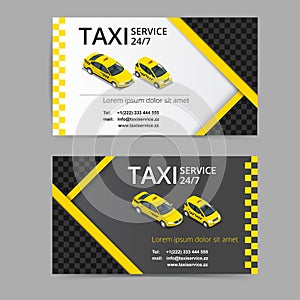 Taxi card for taxi-drivers. Taxi service. Vector business card template. Company, brand, branding, identity, logotype