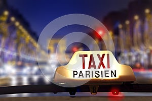 Taxi at the champs elysees photo