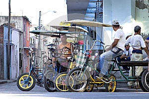 Taxi cycles in Camaguey, Cuba