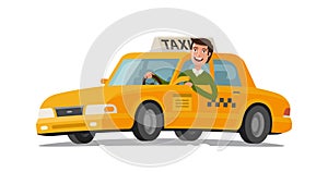 Taxi driver concept. Car, transport, transportation, transfer symbol or icon. Vector illustration